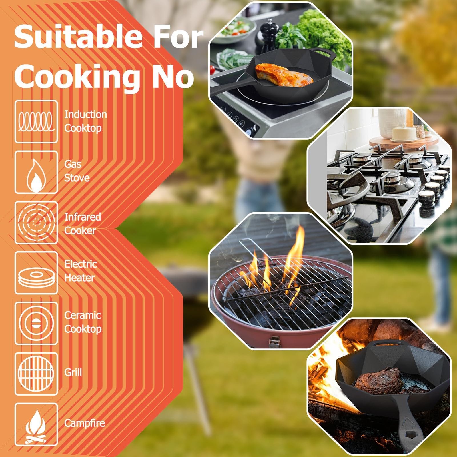 Best Aurionix Cast Iron Skillet with Lid Pre-seasoned Pans Smoker Box for Open