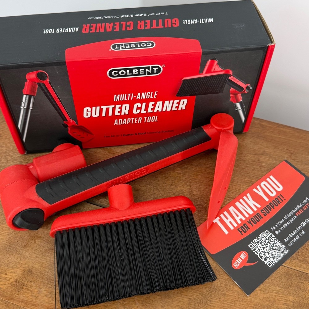 Colbent Multi-Angle Gutter Cleaner Adapter Tool 360 Degree Rotation Red Black