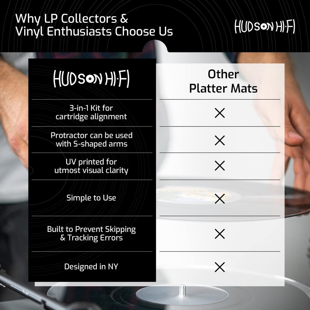 Turntable Cartridge Alignment Kit VTA + VTF + Protractor, Black