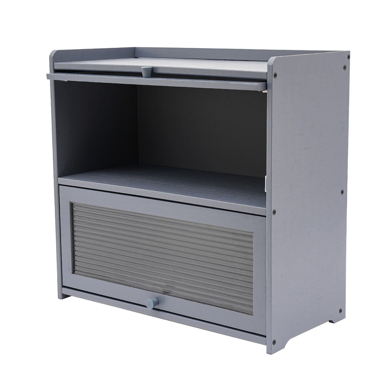 Modern Two-tier Storage Cabinet, Countertop Storage Cabinet, Gray Cabinet New