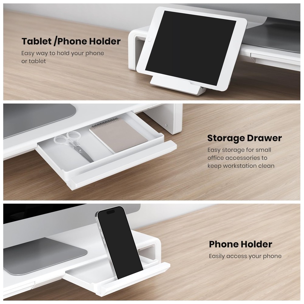 Monitor Stand Riser, Klearlook Foldable, Height Adjustable Computer Stand, De...
