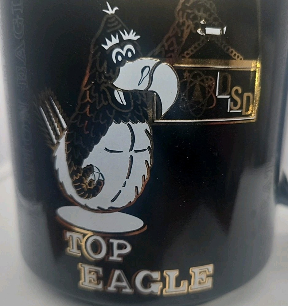 🦅 Vtg 1988 Boeing OPERATION EAGLE DSD Top Eagle 🦅 Black Coffee Mug ☕️
