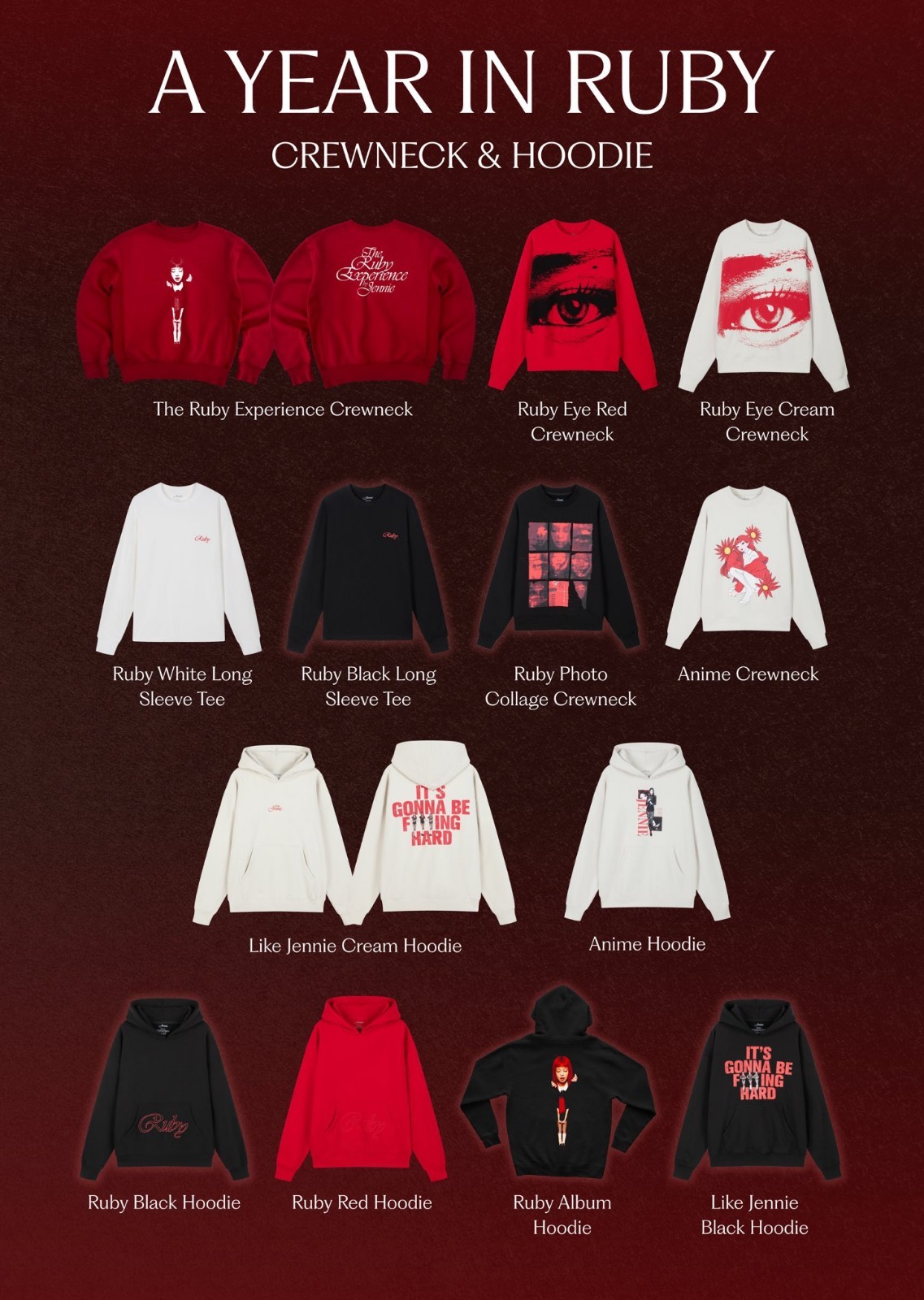 (In stock) JENNIE Ruby 1st Anniversary POP UP [ A YEAR IN RUBY ] OFFICIAL MERCH