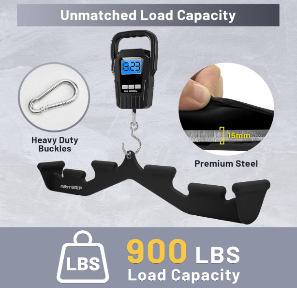 Pull Down Bar with 6 Ergonomic Handles, Wide & Neutral Grip LAT Attachment