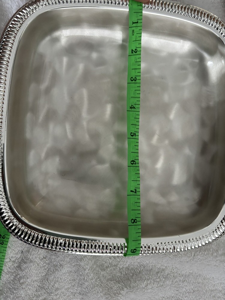 Vintage WMF Ikora Brushed Silverplate Made in Germany Square Footed Bowl