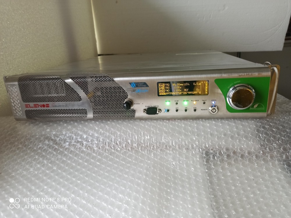 Broadcast Prof Elenos 1100w Indium Series FM Transmitter Wide Band 88/108 Mhz