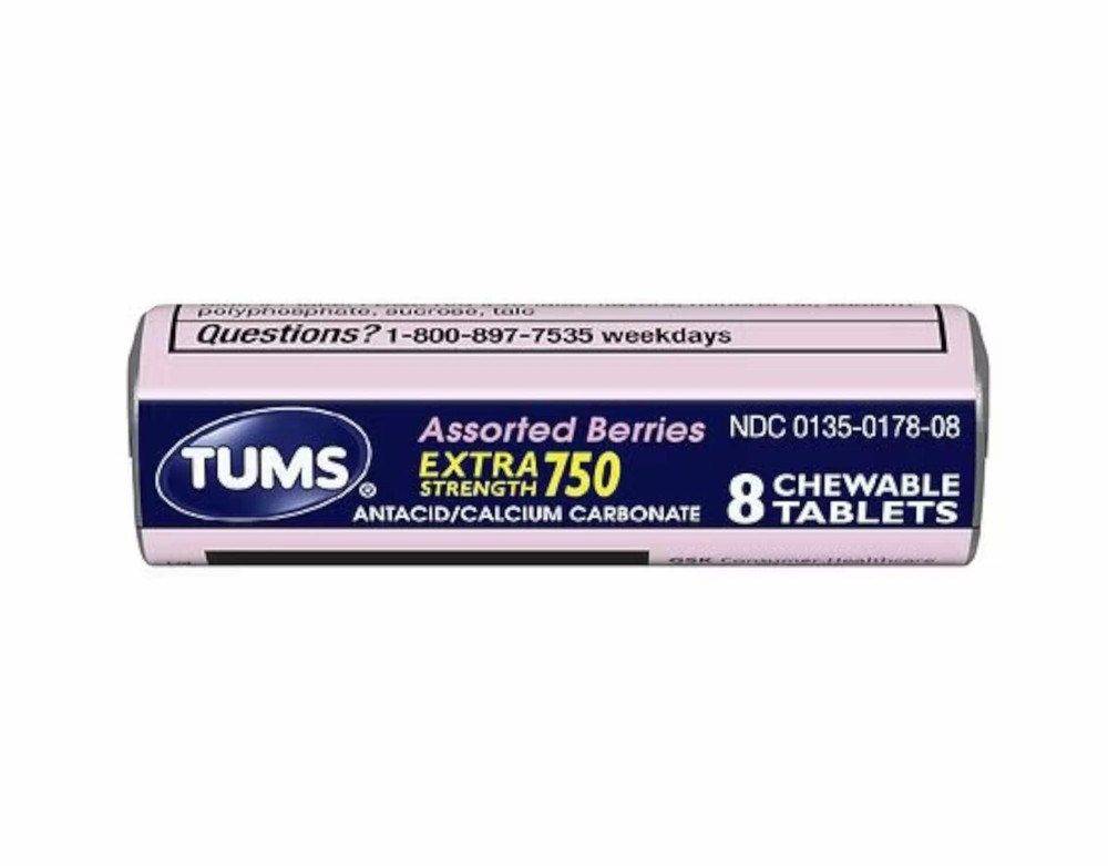 TUMS Extra 750 Assorted Fruit Flavors 12 Rolls (Assorted Fruit)