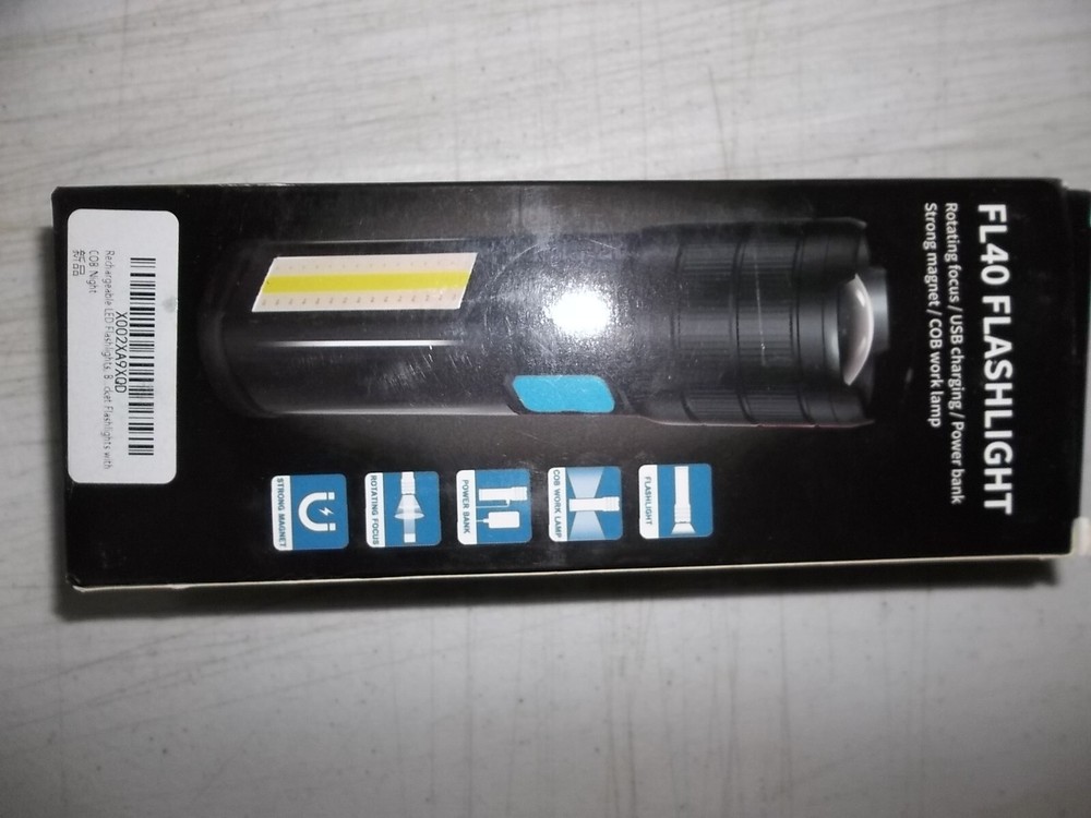 Rechargeable Gymwebeek Flashlights LED Tactical Flashlight COB Side Light