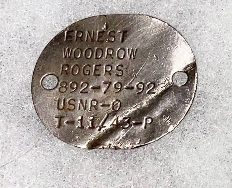 WWII Single USNR Edward Rogers  T-43 Dog Tag