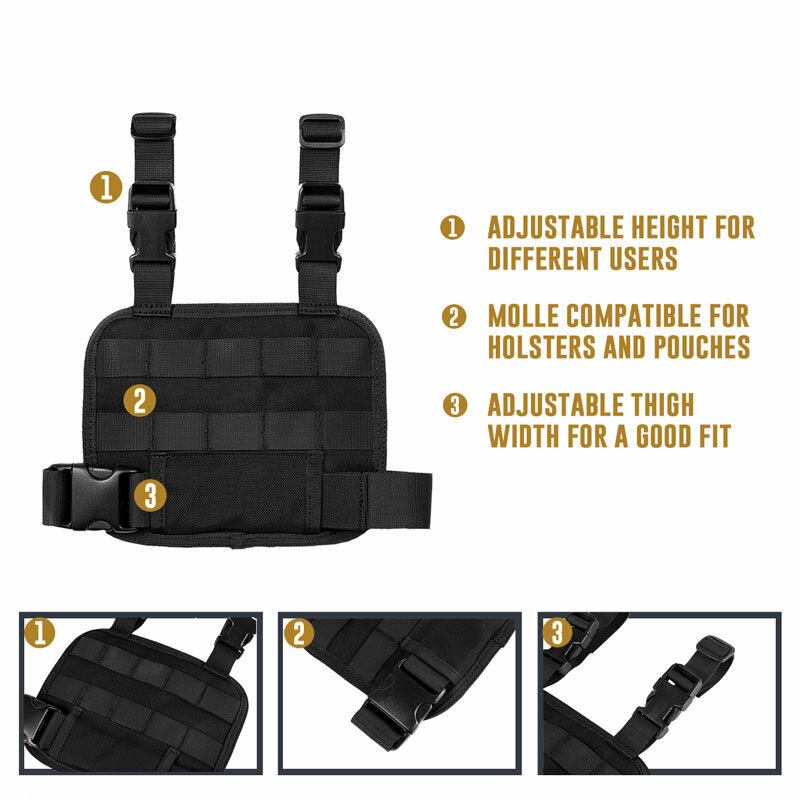 US Tactical Non Slip MOLLE Drop Leg Platform Panel Holster Universal Adjustable