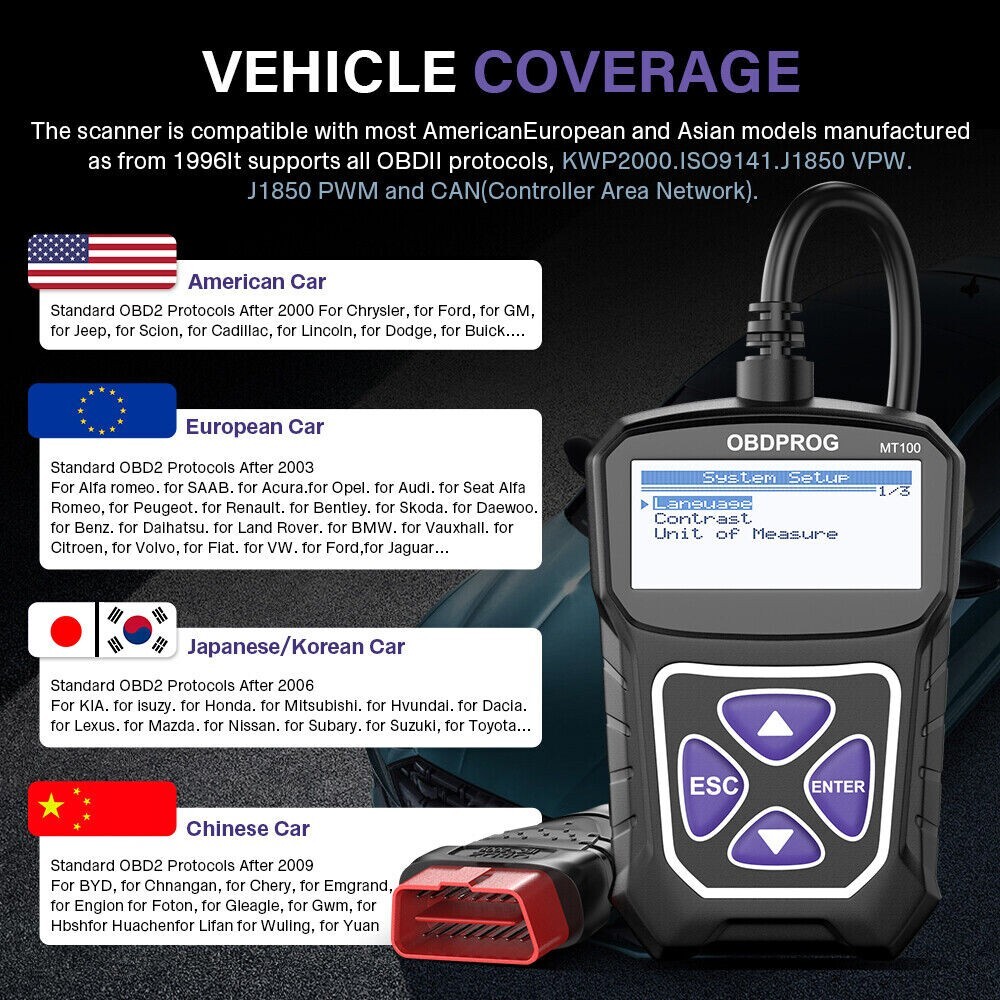 Chevrolet Equinox Engine Fault Erase Code Scanner OBD2 DTC Tool MT10 2025 UPDATE