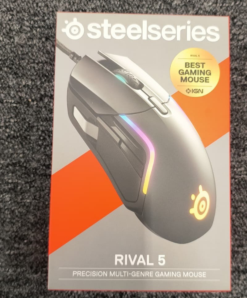 SteelSeries Rival 5 Optical Gaming Mouse - Matte Black, Brand New Sealed