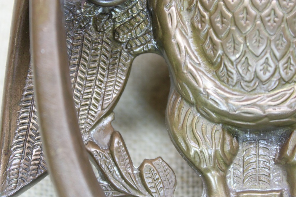 Old Door Knocker Eagle & Wreath Solid Brass Vintage 1900’s Beautiful Details!