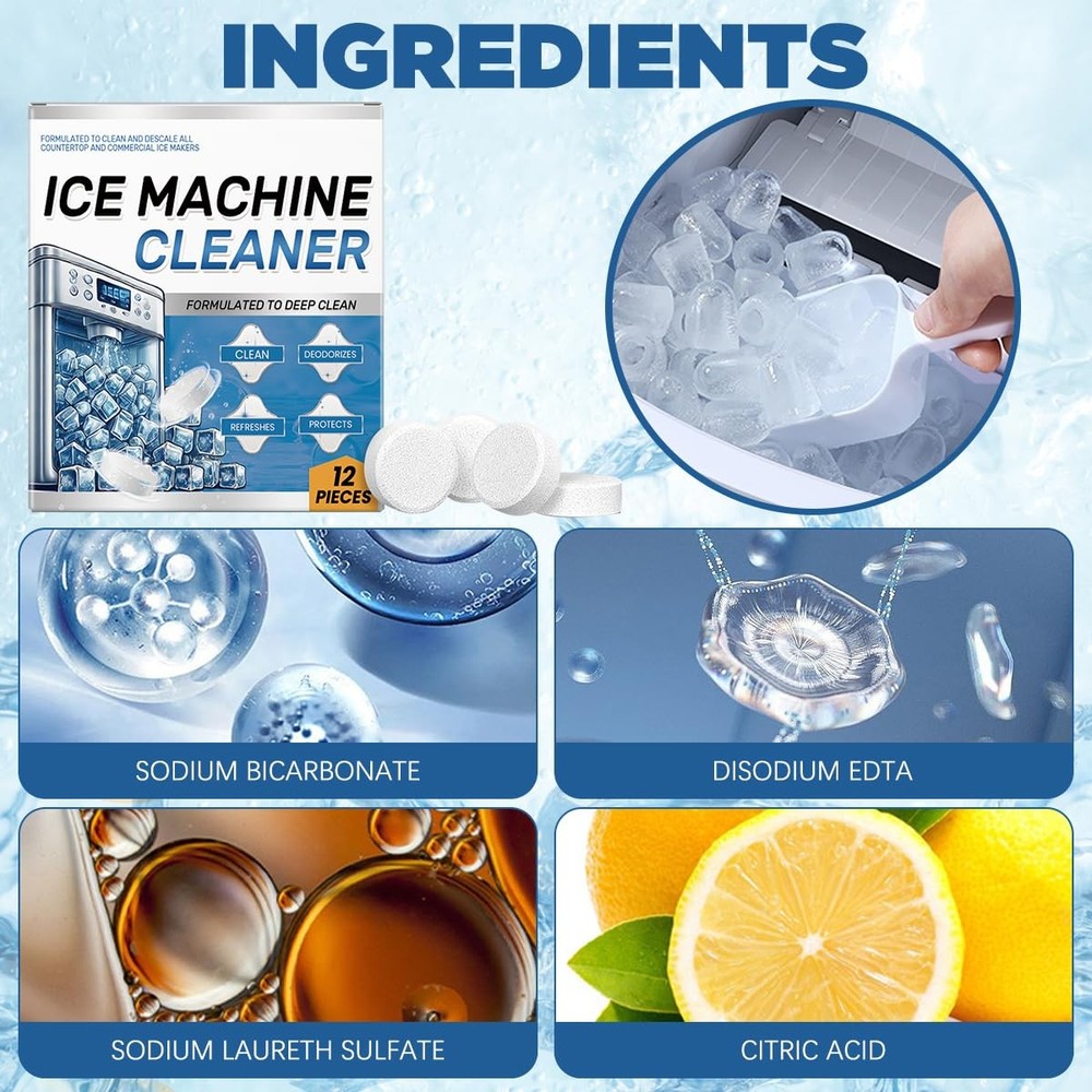 Ice Machine Cleaner Maker Descaler - 24 Clean Tablets for Machine,...