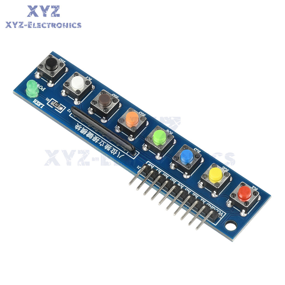 8 Independent Key Button Module With LED Indicator Keyboard Module For Arduino