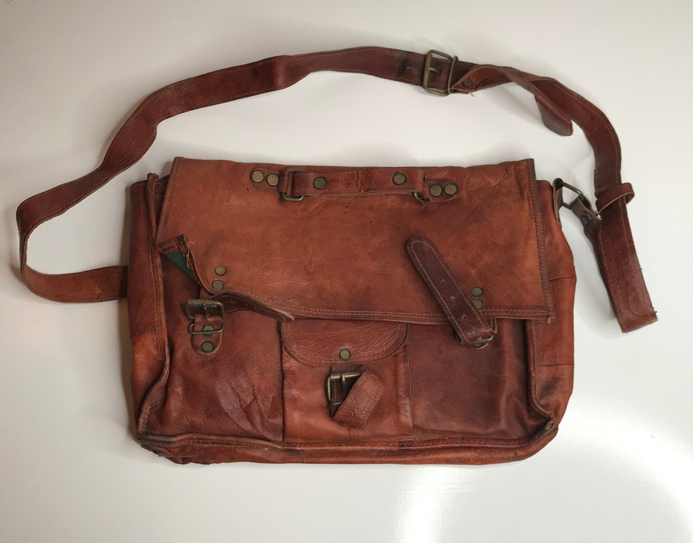 Vintage Brown Leather Shoulder Bag
