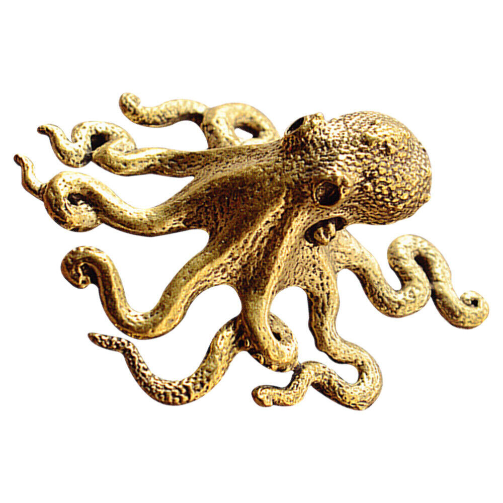 Brass Octopus Sculpture Wild Sea Life Figurine Housewarming Gift Decoration USA