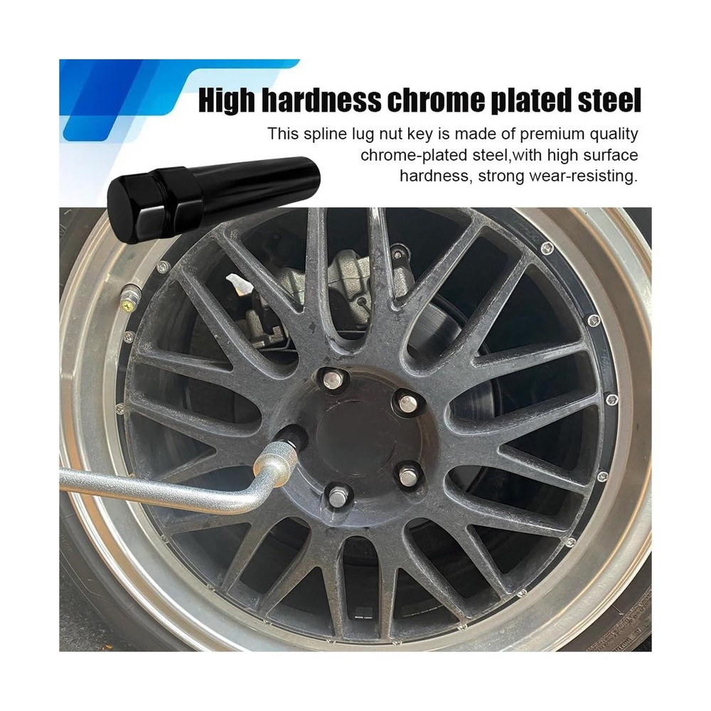Small 6 Spline Lug Nut Socket, Wheel Lock Key Replacement for Six-Spline Whee...