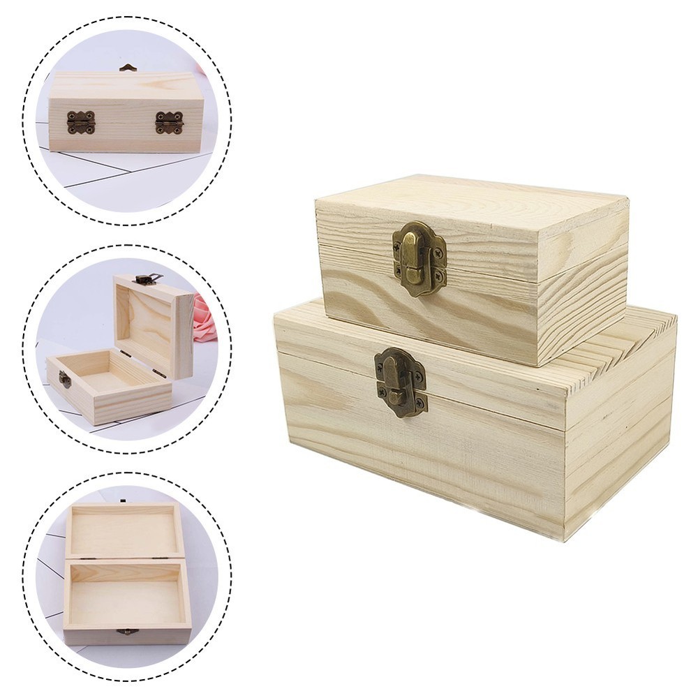 Pine Wood Decorative Storage Box Featuring a Dustproof Design Your Keepsakes