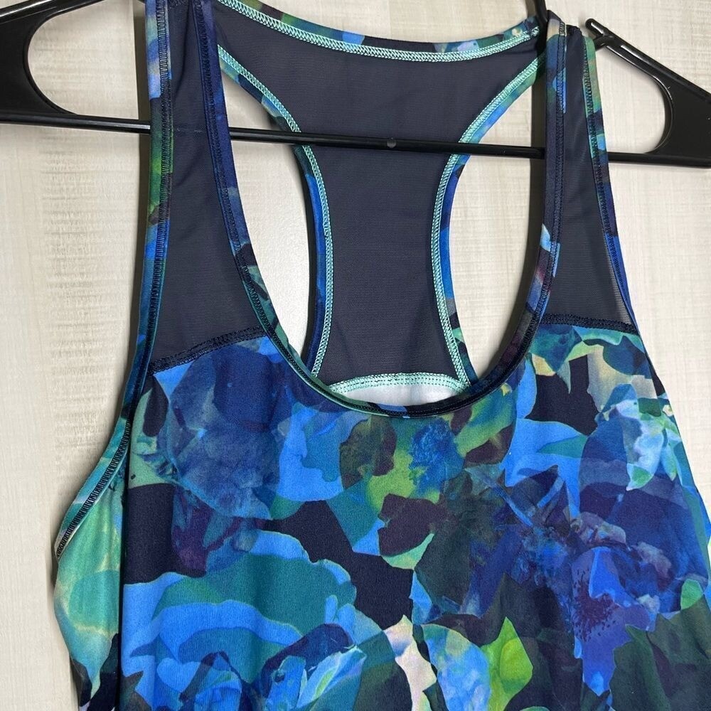 Athleta swim workout top blue, size small