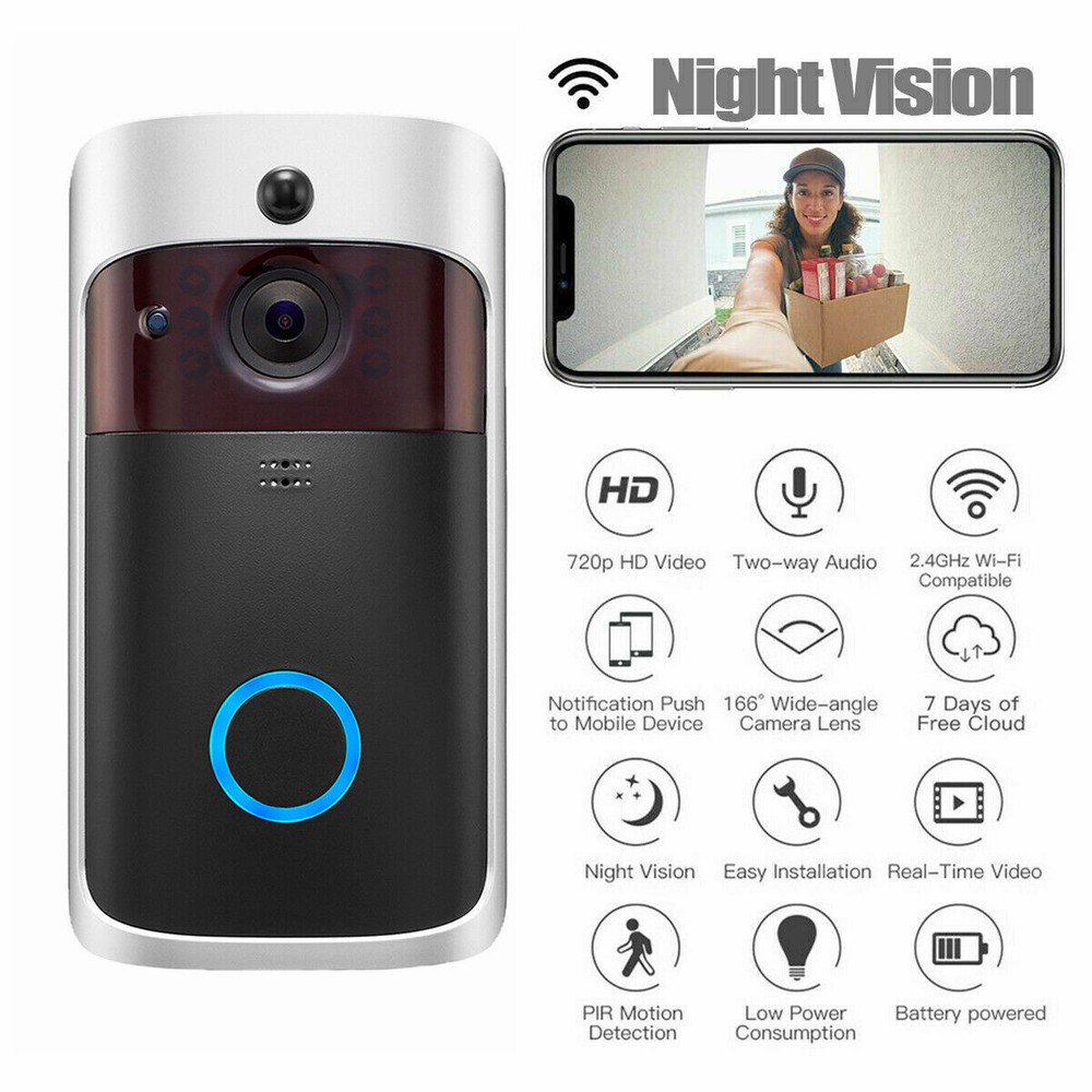Wireless WiFi Smart Phone Door Ring Video Doorbell Intercom Security Camera Bell