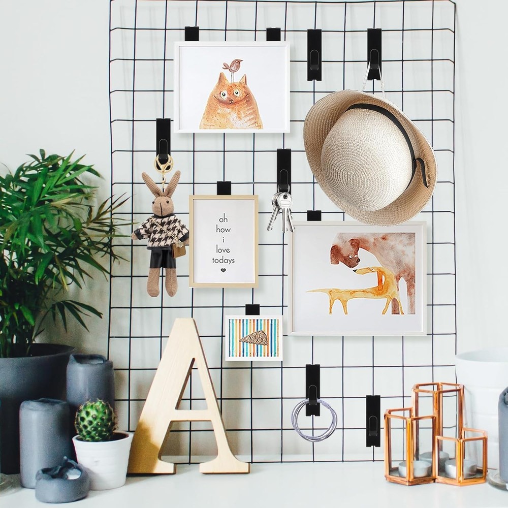 20 Pcs Grid Hooks for Wall, Grid Wall Picture Hooks Gridwall Shelf Accessorie...