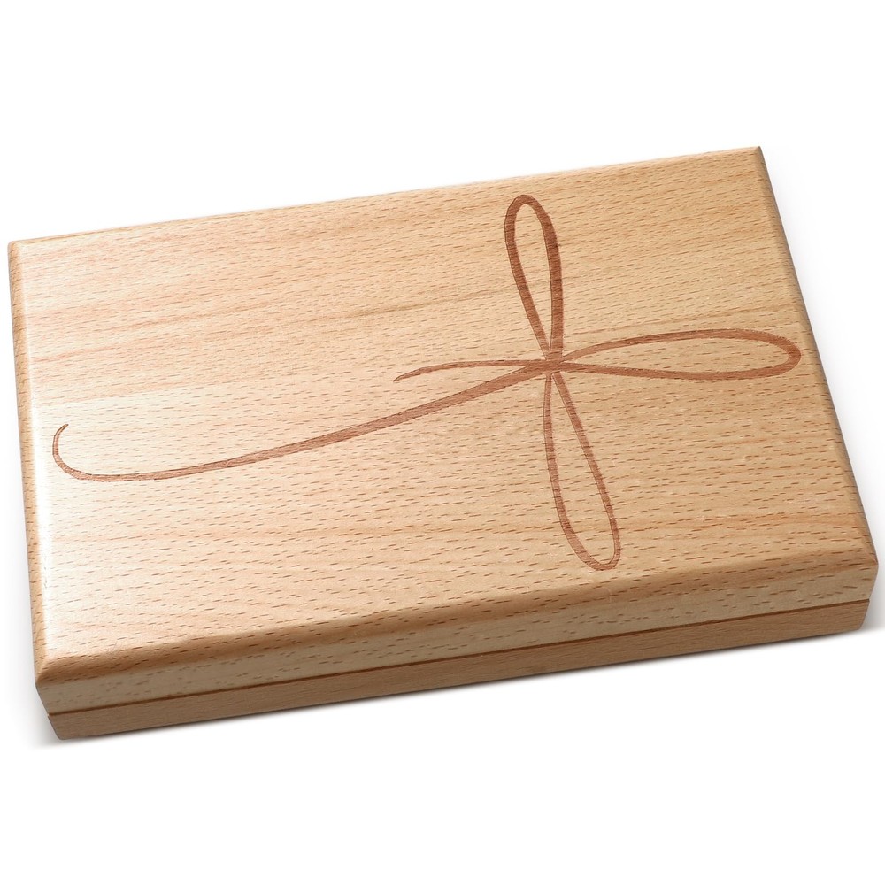 First Communion Keepsake Box, Engraved Wooden Rosary Box with Felt Lining, Ca...