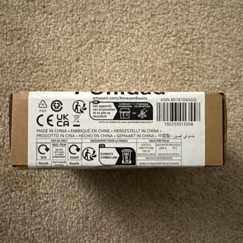 Amazon Basics Computer Mouse Wireless, Ergonomic, 2.4 GHz Optical, DPI Adjustabl