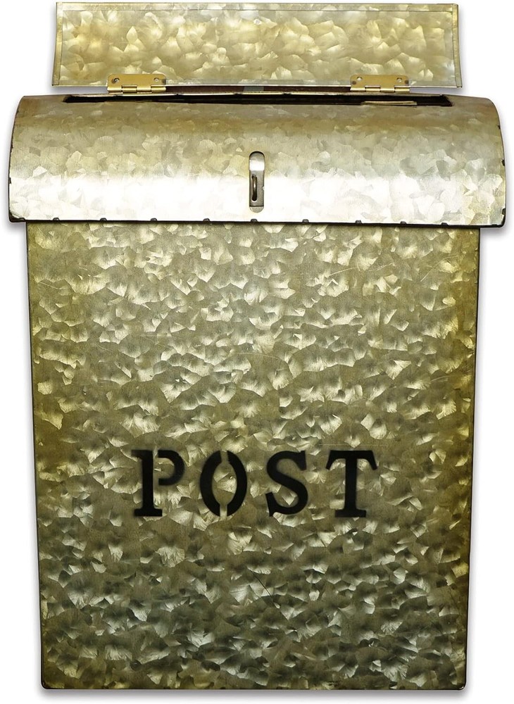 Emily Vintage Locking Mailbox, Mailboxes for outside Wall Mount, Metal Mailbox w