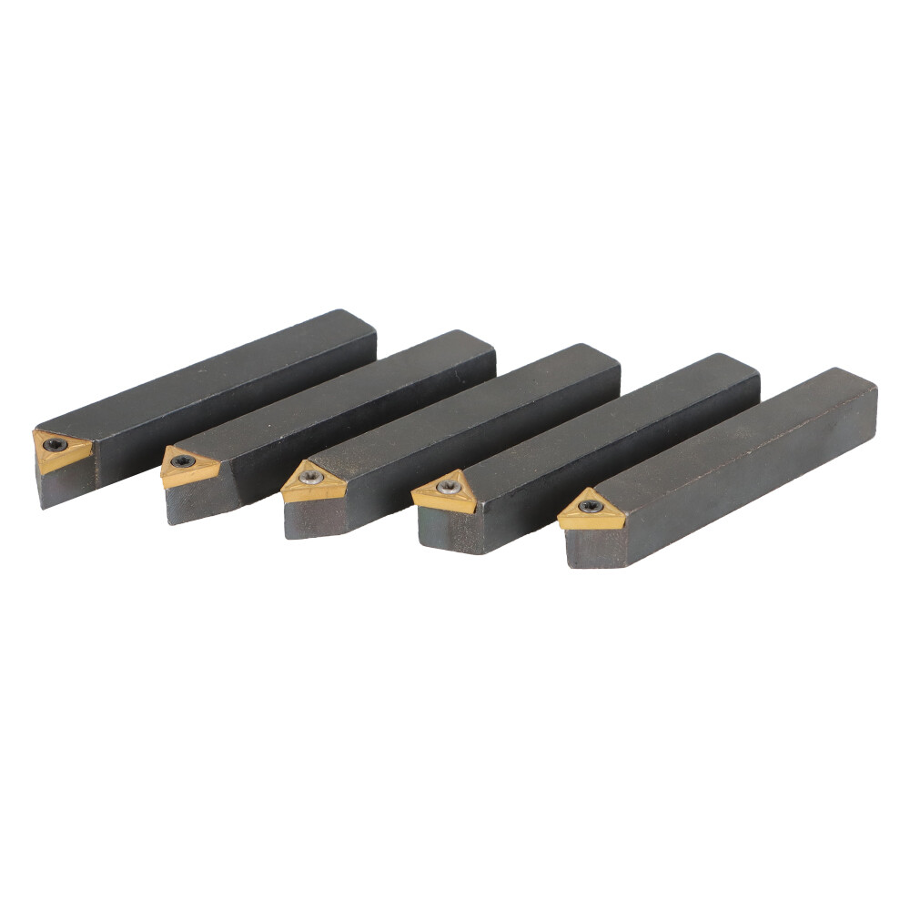5 Pack 3/8" Carbide Indexable Turning Tool Bit With Carbide Inserts For Lathe US