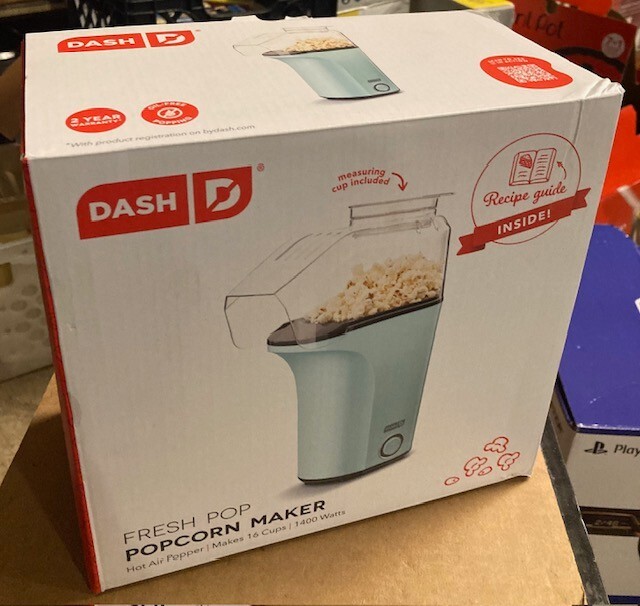 Dash® Fresh Pop Popcorn Maker in Aqua New In Box