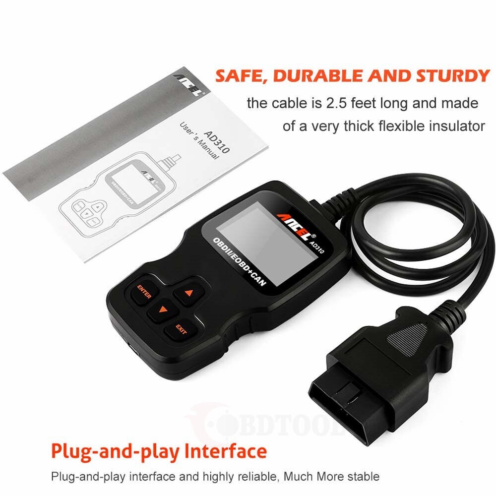 Toyota RAV4 OBDII OBD2 Car Fault Code Service Reader Reset Scanner AD310 Tool US