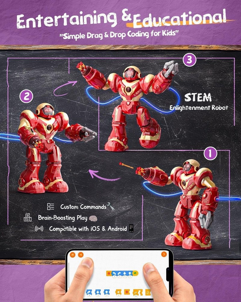 Large Interactive Marvel Robot with Voice Control & STEM Learning for Kids