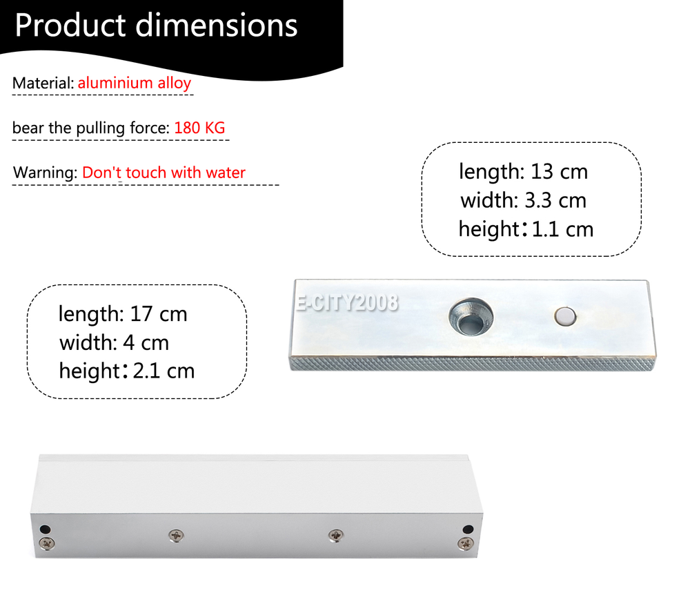 Door Access Control System Kit, 180KG Electric Magnetic Lock, 2 Remote Controls