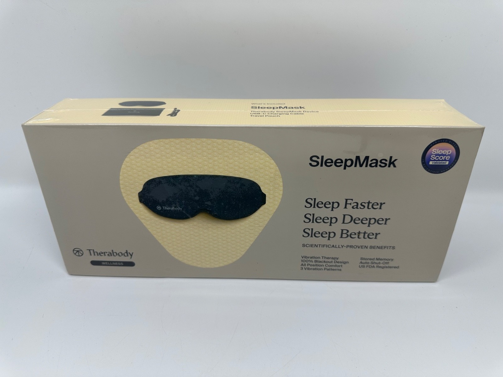 SEALED TheraGun Therabody Sleep Mask Ultra-Comfortable, 100% Blackout Sleep Eye