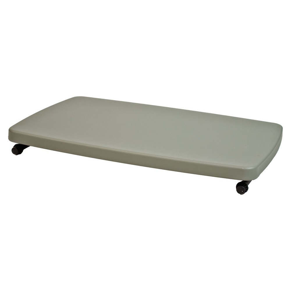 Rectangular Plastic Top Adjustable Leg Patio Table - Gray by Sunnydaze