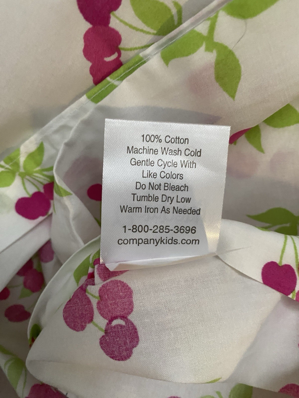 Company Store Kids Cotton Queen Size Duvet Cover Cherries Cherry Print NWOT New