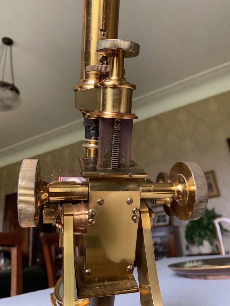 Large Antique C. Baker No. 2 - Compound Bar-limb Brass Microscope - circa 1860