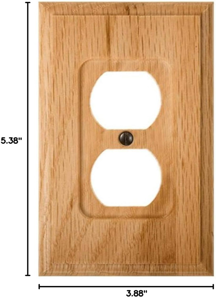 4025D Carson Wallplate, 1 Duplex, Wood, Light Oak, 1-Pack