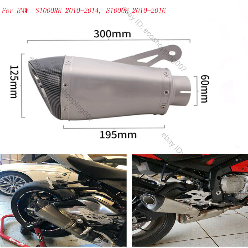 For BMW S1000R S1000RR 2010-2014 System Slip On Exhaust Pipe Muffler Tips Escape