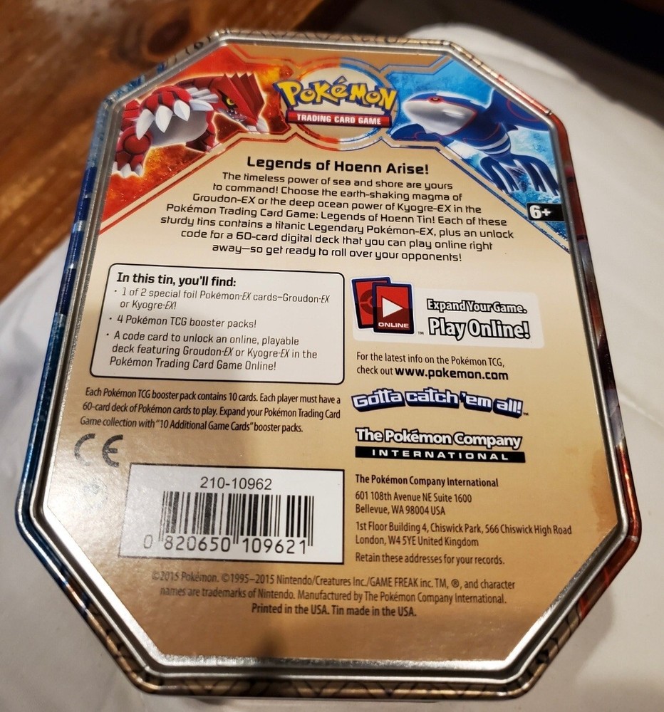 Groudon Ex 2015 Empty Pokemon Tin