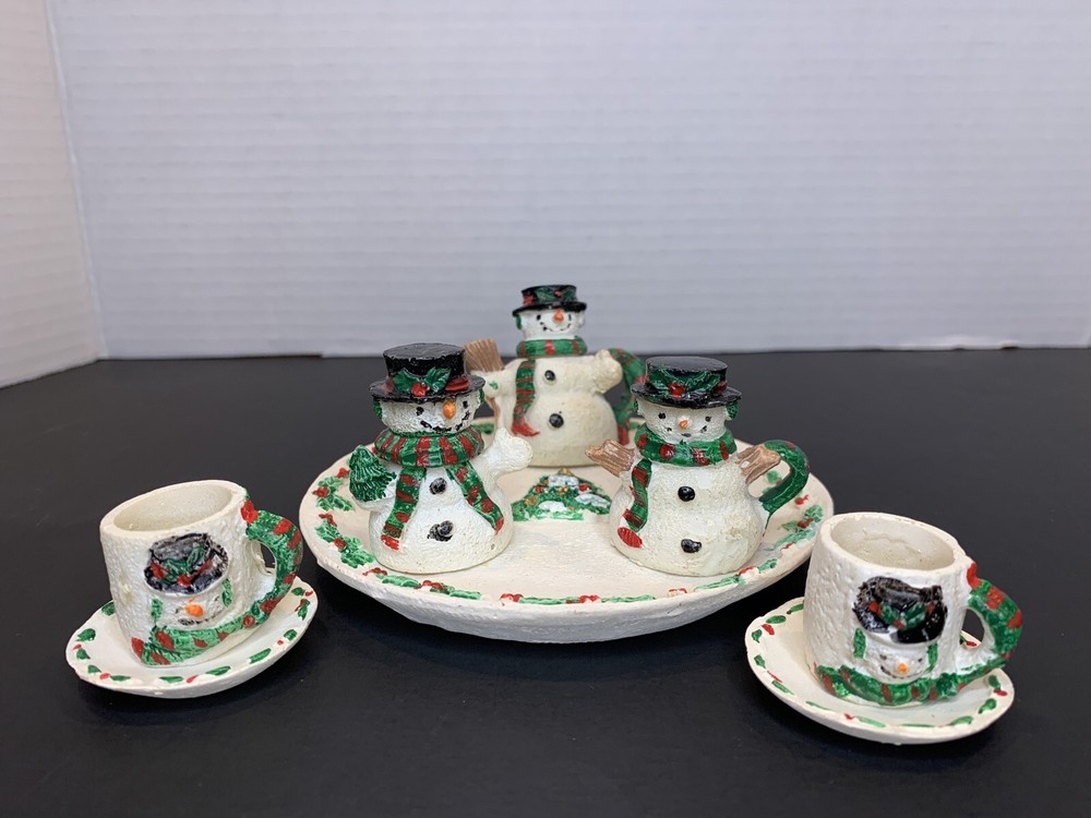 Small Snowman Mini Tea Set 1996
