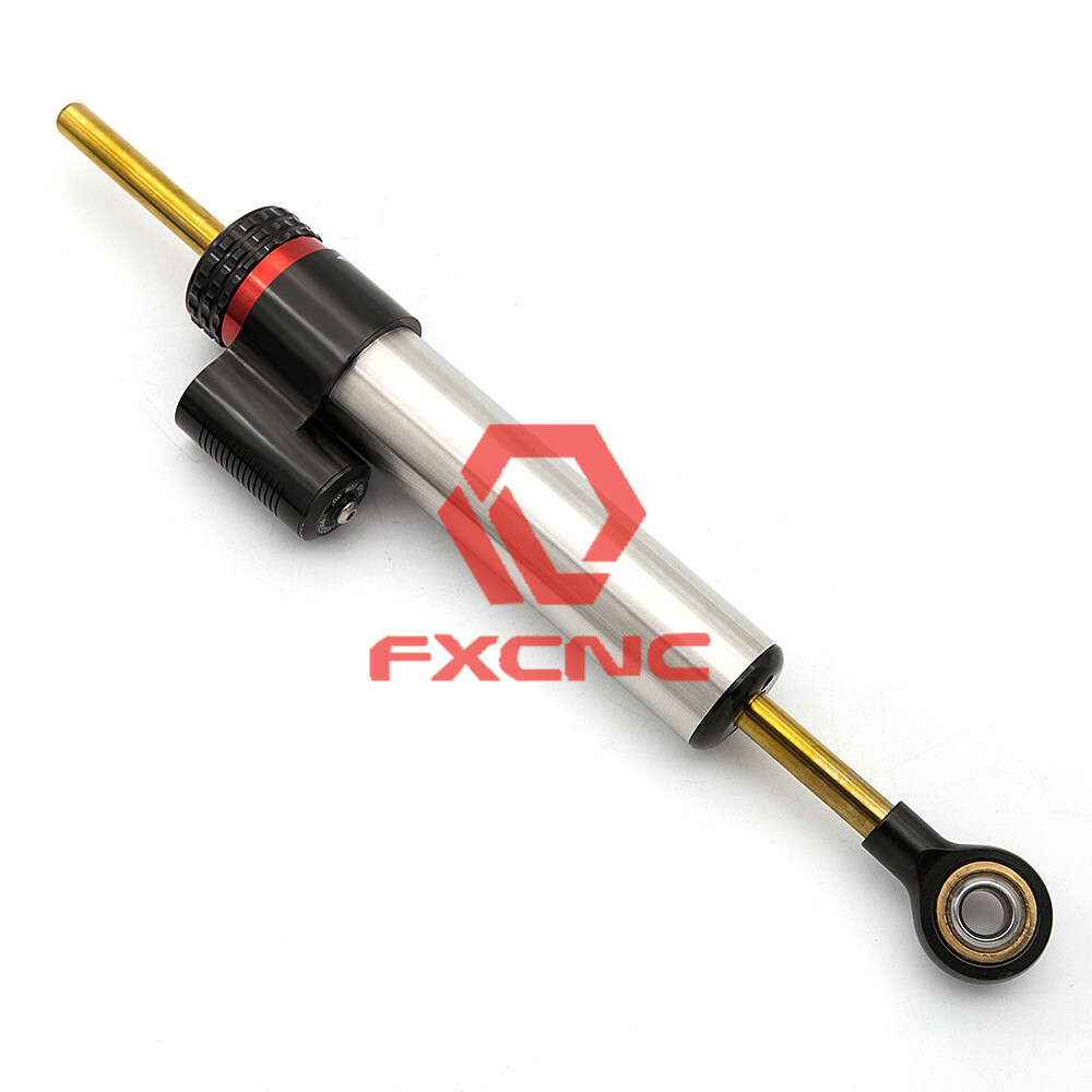 CNC Universal Motorcycle Steering Damper Stabilizer Linear Alumunm Silver 1xPcs