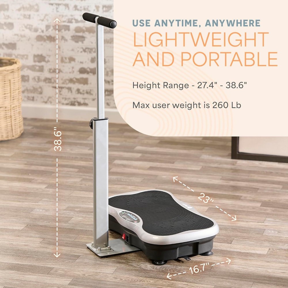 TrimLite Vibration Plate Exercise Machine with Handlebars – Whole Body Vibrat...