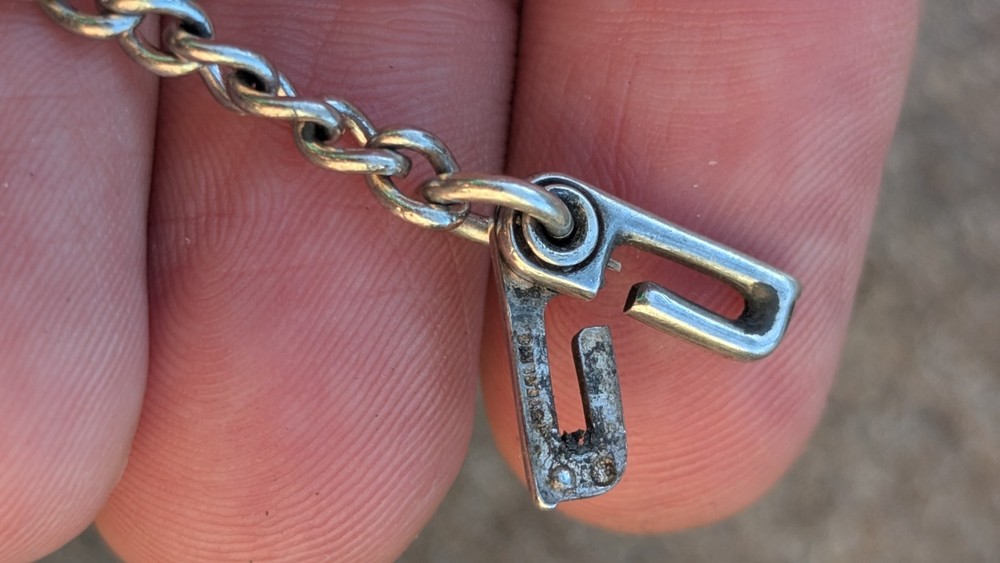 WW2 STERLING SILVER Dog Tag CHARM JERUSALEM CRUSADERS CROSS