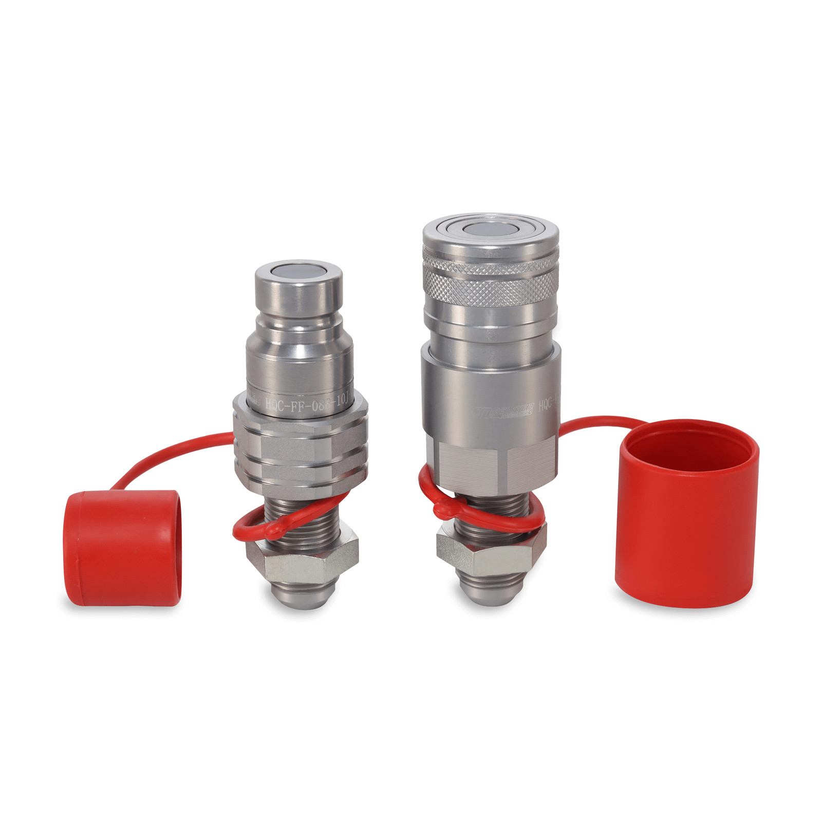 1/2″ Flat Face Hydraulic Quick Couplers Set - 5/8″ JIC Thread Bulkhead Mount