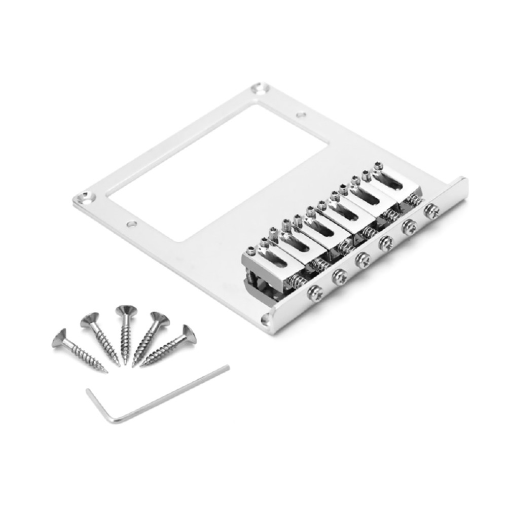 Top-Loading Chrome 6 String Hardtail Guitar Bridge for Tele Telecaster Guitar