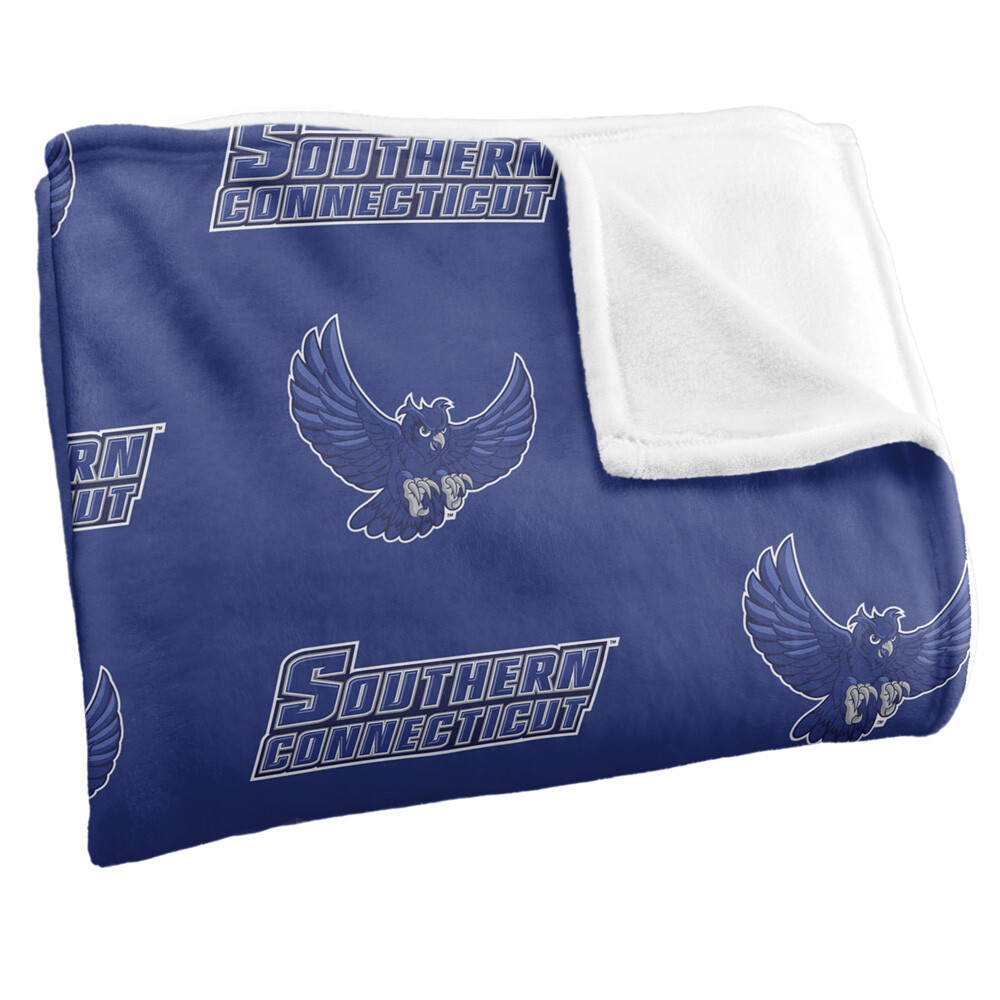 Southern Connecticut State University Logo Pattern Silky Touch Throw Blanket