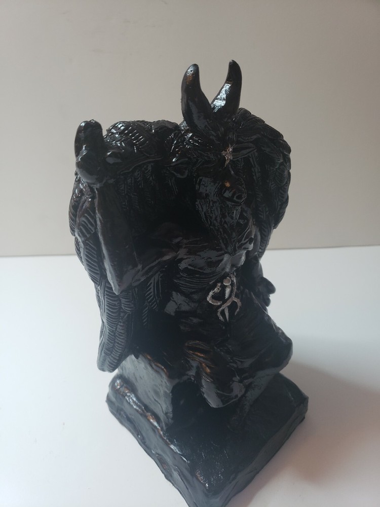 Templar Sabbatic Goat Baphomet Satan Seating Down Color Black/ Devil /Evil /10X6