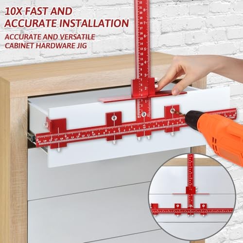 Cabinet Hardware Handle Jig,True Position Cabinet Installation Tools with Red